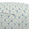 thumbnail image 3 of Anchor Pouf Cover with Zipper, Yachting Theme Pattern with Abstract Ocean Waves and Blue Stars, Soft Decorative Fabric Unstuffed Case, 30" W X 17.3" L, Beige Blue Pale Blue, by Ambesonne, 3 of 5