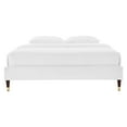 thumbnail image 6 of Platform Bed Frame, Twin Size, Velvet, White, Modern Contemporary Urban Design, Bedroom Master Guest Suite, 6 of 6