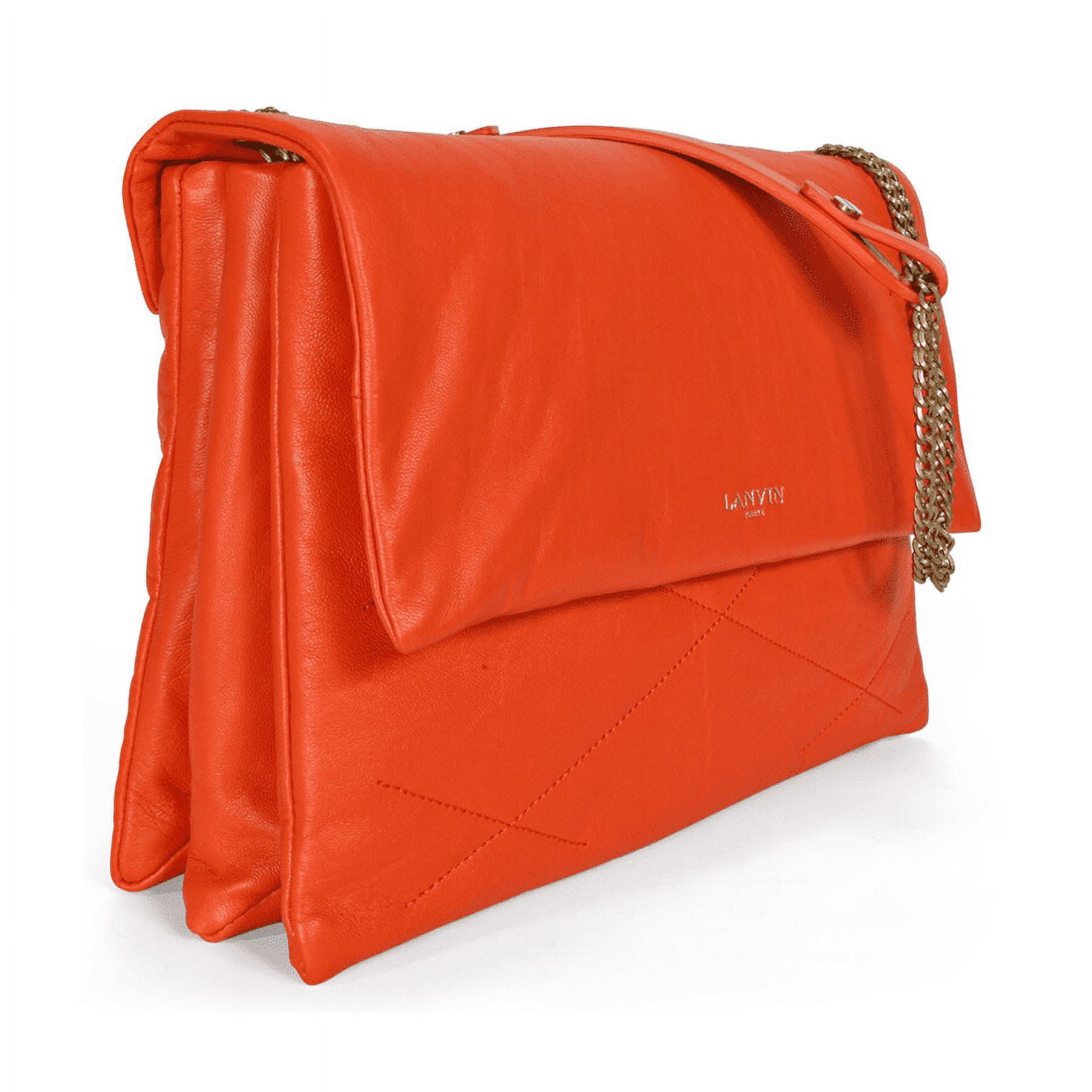 Lanvin Medium Sugar Quilted Lambskin Shoulder Bag Orange