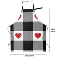 thumbnail image 2 of Kdxio Heart Black Buffalo Plaid Gingham Apron with Pockets Adjustable Kitchen Aprons for Men Women Waterproof Aprons for Cooking,Drawing,Crafting, Baking Household Cleaning, 2 of 8