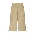 thumbnail image 7 of Afuyipoi Kids Pants For Boys Girls (For 5-16), Lightweight 100% Cotton Elastic Waist Solid Color School Trousers For Boys Girls Khaki 14-15 Years, 7 of 7