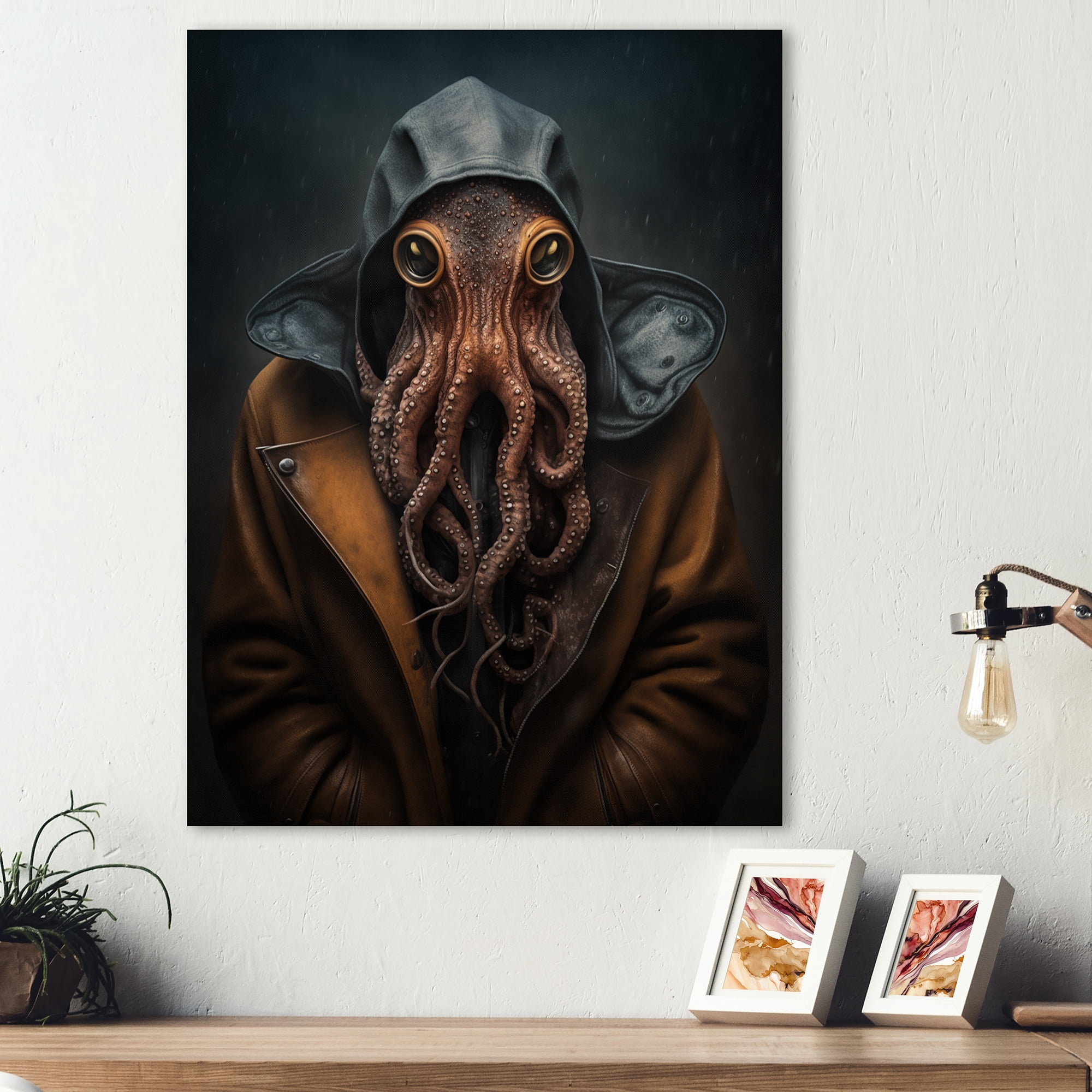 Designart Anthropomorphic Of Octopus Portrait V Canvas Wall Art