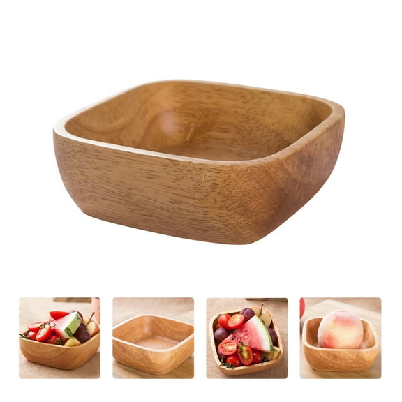 Sparsain 1 wooden bowl, dessert plate, wooden salad bowl, food container, tableware