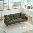 thumbnail image 6 of 71.7-Inch Teddy Fleece 3-Seat Sofa Bed with 2 Pillows – Modern Cozy for Living Room & Bedroom, 6 of 10