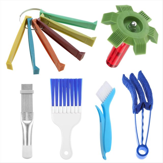 Cepillo de aire acondicionado de 6 piezas, peine de acero para evaporador de aire acondicionado, peine para aletas de radiador y condensador, herramienta de peine FCR6