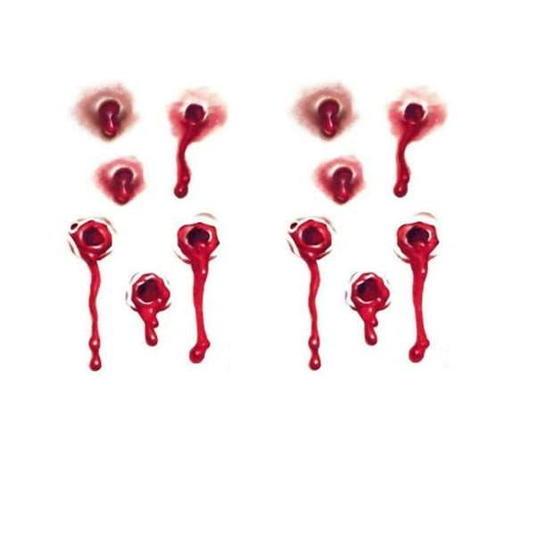 Venta de Pegatinas para Tatuajes TattooHal 2Pzs 10x6cm Sangre/Balazo Tatuaje Temporal. SMILEFUN MXTHL-017