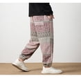 thumbnail image 4 of Pantalones de hombre de longitud completa con estampado de punto Zang-zang, bolsillos con cordón ajustable, cintura elástica, pantalones de pierna recta, pantalones de poliéster para hombre, 4 of 6
