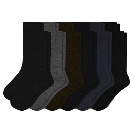 Calf Patterned Socks Pack of 12 Men’s Premium Cotton Fashion Casual Mid Calf Patterned Dress Socks (Dark Pack, 10-13) ()