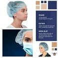 thumbnail image 4 of Blue Disposable Bouffant Caps, Polypropylene Hair Nets, 100 Count, 24 in, 4 of 7