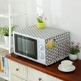 thumbnail image 2 of Microwave Oven Cover Dustproof, Cotton Microwave Oven Cover Dust Oil Proof Protection with Side Storage Pockets(Gray Triangle), 2 of 4
