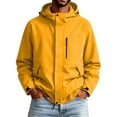 thumbnail image 2 of FRSASU Men's Hooded Rain Jacket, Water‑Resistant Zip Up Outdoor Windbreaker Jacket with Multiple Pockets Yellow, 2 of 6