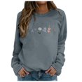 thumbnail image 2 of Womens Long Sleeve Oversized Sweatshirt 2026 Spring Casual Crewneck Loose Pullover Floral Print Fall Y2K Tunic Top, 2 of 4