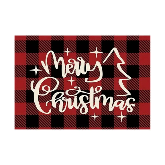 Dmlowu Christmas Placemats Set of 4 - Heat Proof Christmas Placemats, Merry Table Mats for Party Holiday Decor, Non-Slip Christmas Tree Decorations Placemats for Dining Table