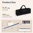 thumbnail image 4 of Costway 88-Key Folding Electric Lighted Piano Full Size Portable Keyboard MIDI Toy White, 4 of 11