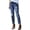 Dark Blue, variant on Women's Ripped Skinny Jeans Distressed Stretchy Denim Pants