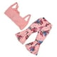 thumbnail image 3 of Conjunto de ropa para niñas Trajes de verano para niños Conjunto de pantalones acampanados y top de manga corta para niñas Rosa 100 cm / 39,4 pulgadas, 3 of 14