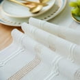 thumbnail image 5 of Handwoven Polyester Table Runner with Fringe - 13"x79" Farmhouse Lace Tablecloth for Dining Table, Christmas, Thanksgiving, Rustic Wedding Decor (Ivory), 5 of 8