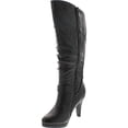 thumbnail image 2 of TOP Moda Bottes à Talons Hauts Lacées à Bout Rond pour Femmes Page-65, Noir, 6, 2 of 4