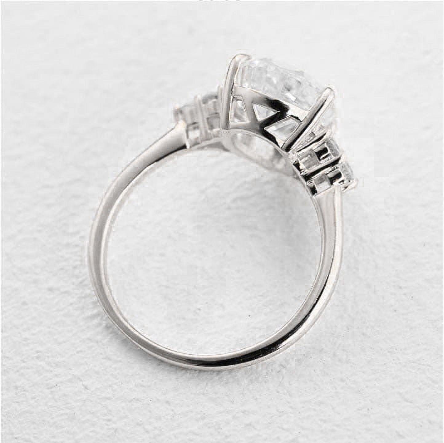 Cora jewellery 3CT Pear Cut Moissanite Engagement Ring For Women, 14K White Gold