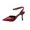 Red, variant on Slingback Stiletto Heel Sandals For Women Smooth Satin Pointed Toe Adjustable Thin Ankle Buckle Strap Mid Tall Thin Heel Slip On Sandal Footwear