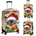 thumbnail image 2 of Merry Christmas Santa Siamese Scarf Twinkling Lights Xmas Holiday Travel Luggage Cover Cat Lover Kitten Owner Gifts Suitcase Dust Protective Decor - 00022, 2 of 5