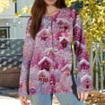 thumbnail image 6 of WTOBBY Women's Fashion Printed Long Sleeve Knitted Cardigan Button Down Jacket, Christmas Themed Soft and Warm Cardigan for Casual and Holiday Wear,Hot Pink 5XL, 6 of 7