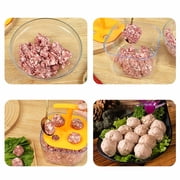 Meatball Maker Manual Kitchen Meatball forming Machine 4 Balls Press Mould Machine Kitchen Extruded Meatball Making Tool Vegetable Meatball Making Mould Diy Cooking Tools (White)