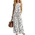thumbnail image 6 of TaTaai Two Piece Sets for Women Floral Print Sleeveless Top Wide Leg Pants Drawstring Waist Loose Casual Summer Outfits, 6 of 6