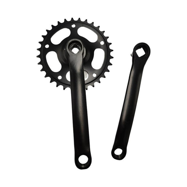 Juego de bielas para bicicleta, plato redondo ligero y biela, brazo de biela para bicicleta de montaña Negro