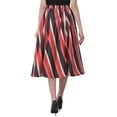 thumbnail image 2 of Women Skirts Stripes A- Line Midi Skirt for Ladies Knee Length Skirts Comfortable Casual Office Wear Online, 2 of 6