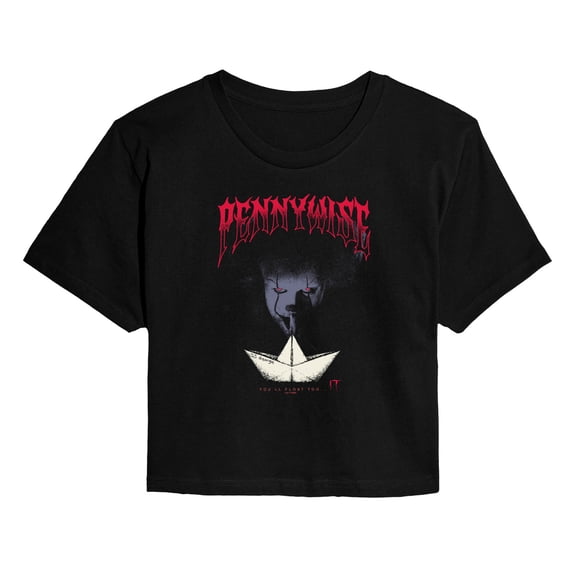 IT Movie - Pennywise Poster - Juniors Cropped Graphic T-Shirt