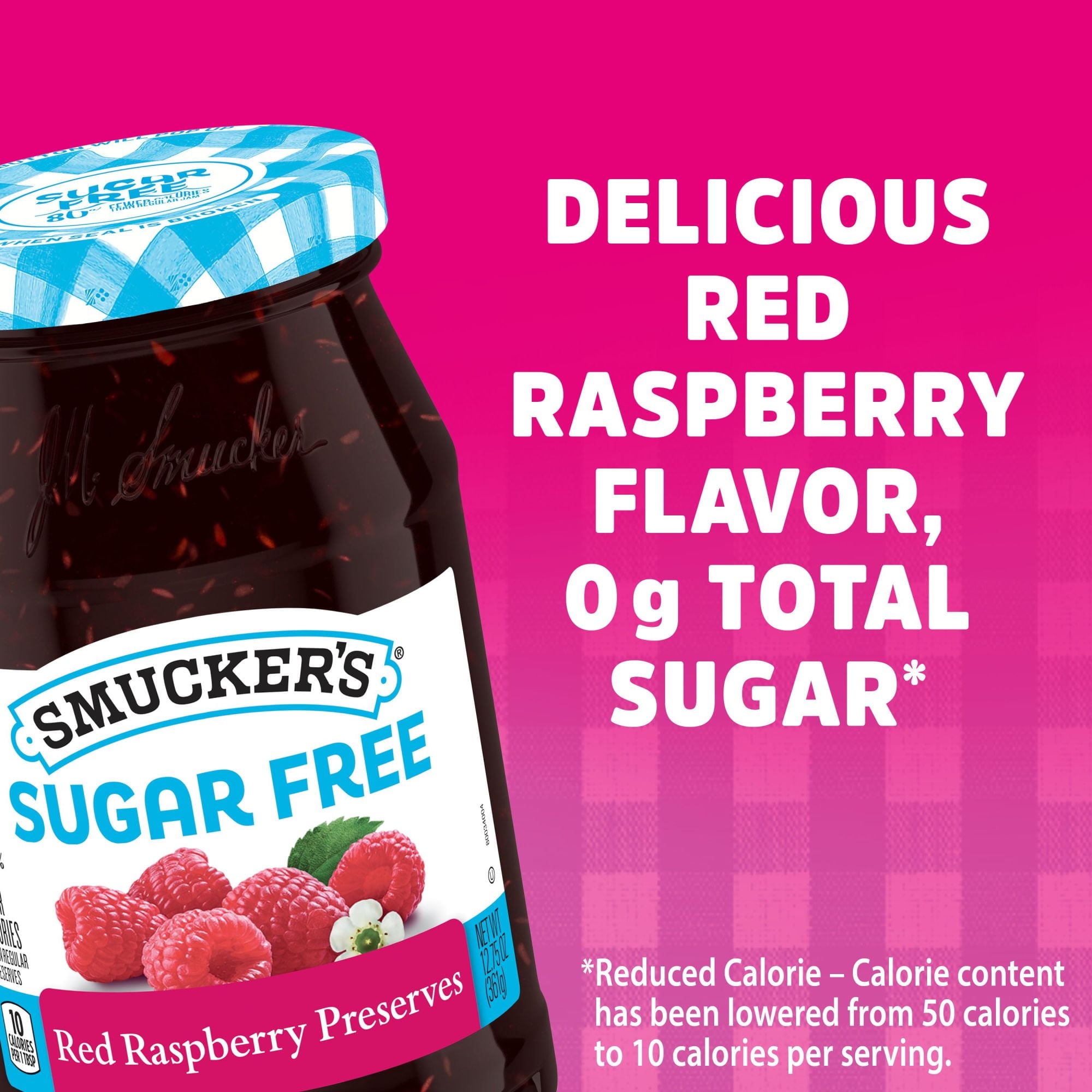 Smucker's Sugar Free Red Raspberry Preserves with Splenda Brand Sweetener, 12.75 Ounces, Pack of 2
