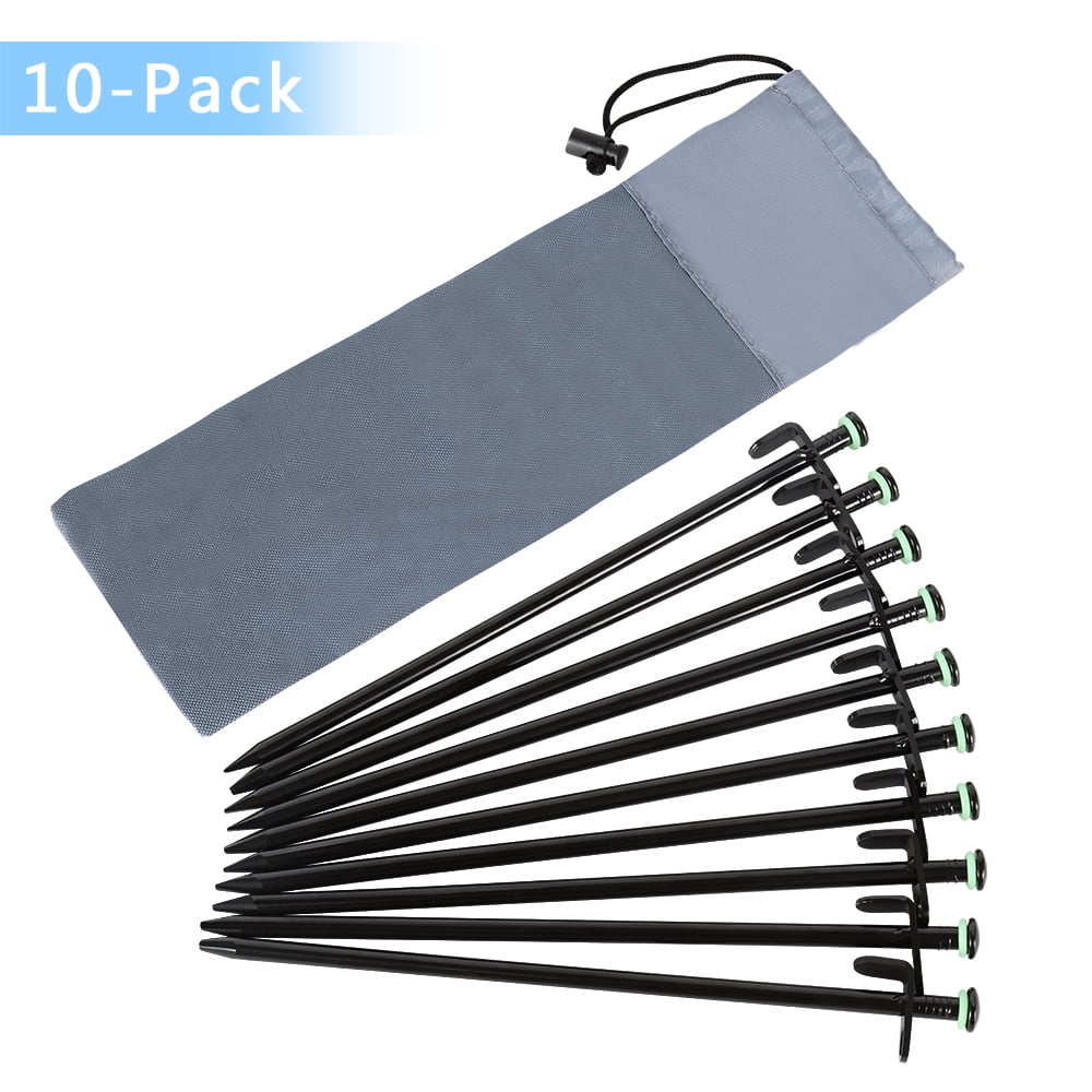 10 Pcs Tent Stakes Steel Thick Camping Tie Down NonRust Pegs Walmart