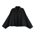 thumbnail image 4 of Unir Casual Suede Bomber Jacket for Women, Turn-Down Collar Long Sleeve, Elastic Hem Relaxed Fit Everyday Outerwear, 1 Piece, S-L, 4 of 4