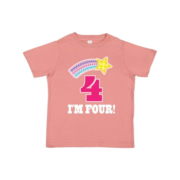 Inktastic 4th Birthday 4 Year Old Girls Rainbow Star Girls Toddler T-Shirt