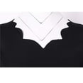 thumbnail image 6 of Giftesty Women's Christmas Printed Paneled Crew Neck V-Neck Long Sleeve Flared Hem Retro With Belt Soft Comfortable Dress for Christmas Parties Retro Events, 6 of 9