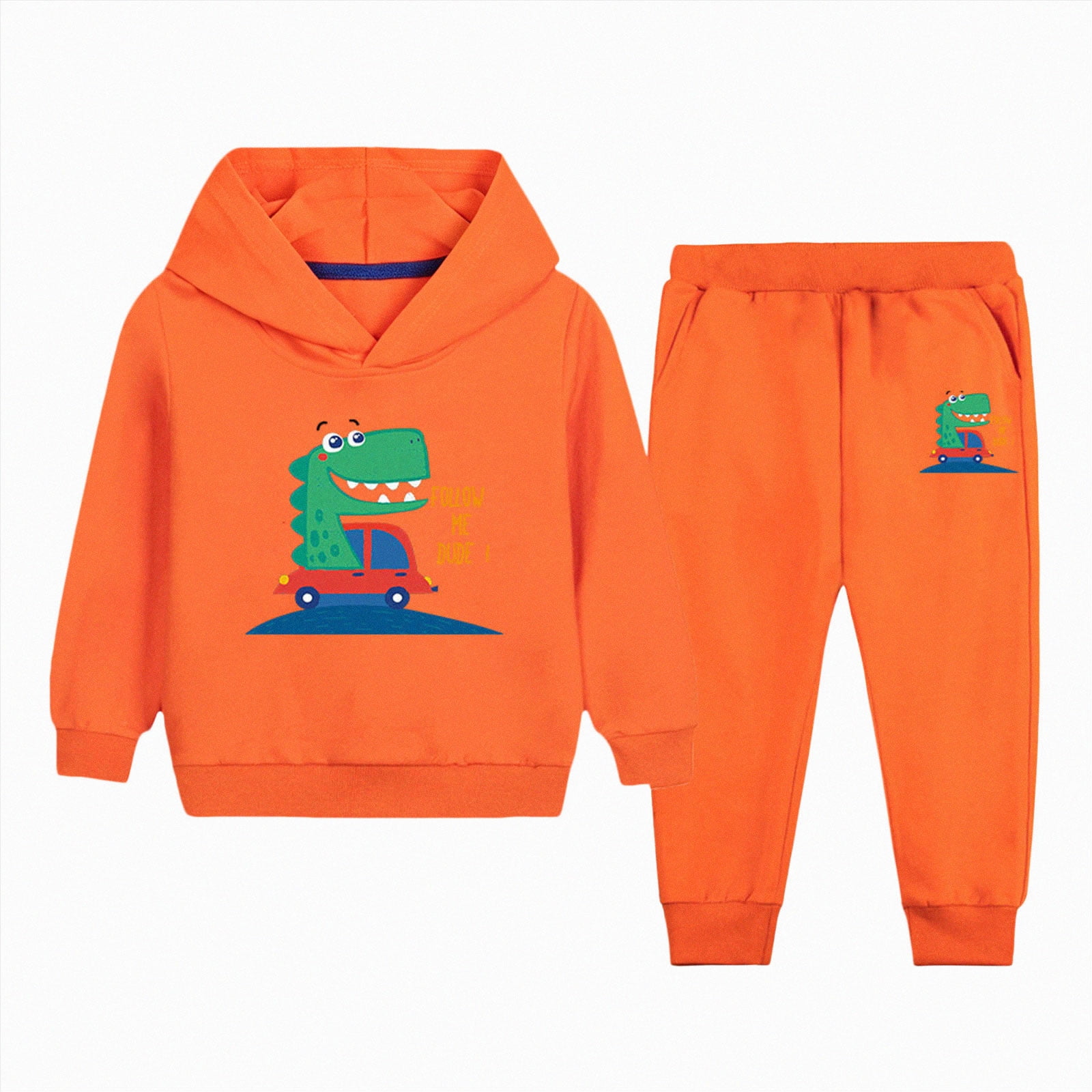 Toddler Boy Clothes Boy Outfits Sets toddler boy set(Orange 5-6 Years)