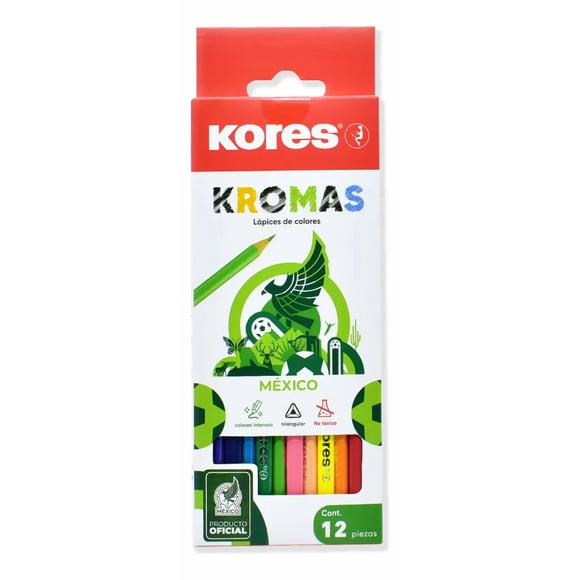 Lápices de Colores Triangulares Kores Kromas México Con 12 piezas
