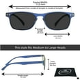 thumbnail image 2 of proSPORT Sunglass Reader Tinted Reading Men Women Blue Lightweight NOT BIFOCAL, 2 of 4