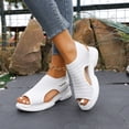 thumbnail image 3 of Rokment Orthopedic Walking Sandals for Women Comfort Lightweight Mesh Slip on Flat Athletic Open Toe Memory Foam Platform Wedge Low Heel Ortho Summer Shoes for Beach Travel White Size 7, 3 of 7
