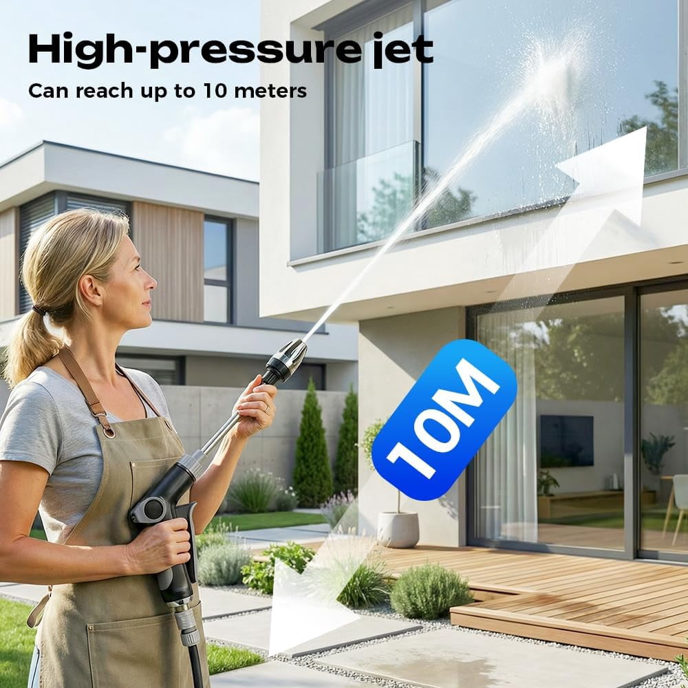 Turn Any Hose into a High Pressure Water Cleaning Jet, 2026 New Heavy Duty Garden Hose Nozzle, Multi Function Lawn & Garden Watering Sprayer, Spray Nozzles for Cleaning Yard Pets Car (C)