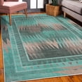 thumbnail image 3 of Geometric Area Rug with Non-Slip Backing, Rhombus Look Modern Ornament Ombre Inspired Color Gradient Details, Quality Carpet for Bedroom and Dorm Room, 4' X 5.7', Sea Green, by Ambesonne, 3 of 6