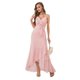 thumbnail image 1 of KAIYANG Vestido de noche de gasa con lazo de doble capa y hojas de loto para mujer M, 1 of 5