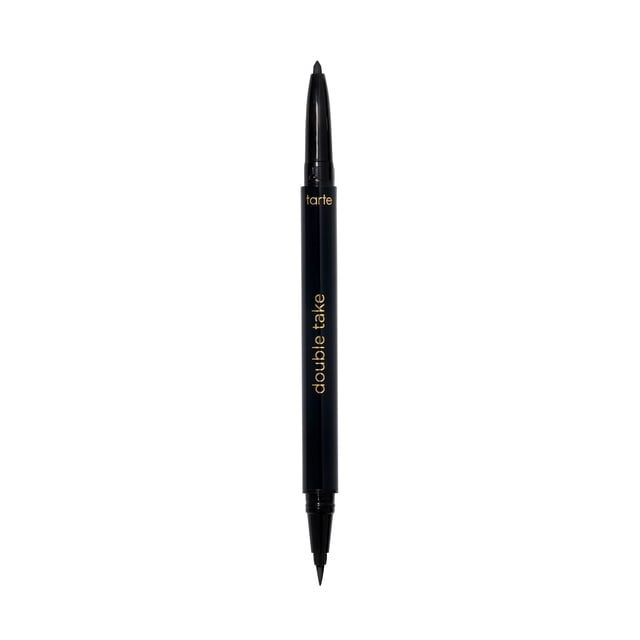 Tarte Double Take Eyeliner - Delineador de ojos líquido y en gel 2 en 1 para uso atrevido durante todo el día Resistente al agua Fácil de aplicar Vegano Sin crueldad tamaño completo negro