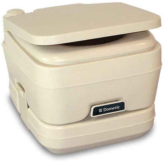 Dometic 301096202 2.5 Gallon Portable Toilet, Parchment