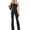 Black, variant on Summer Spring Women Jumpsuit One Shoulder Single Split Sleeve Lace-up Tight Waist Wide Leg Pure Color Formal Style Party Prom Banquet Long Jumpsuit