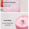 thumbnail image 4 of Pink 420ml USB Rechargeable Portable Blender with 6-Blade Head, 3.7V Compact Juicing Cup (7.3x23cm) for On-the-Go Fruit & Vegetable Drinks, Lightweight Single-Serve Mixer for Home, Office & Travel Use, 4 of 5