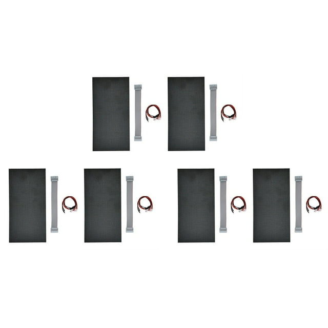 6 Pcs Panneau d'Écran LED Intérieur P5 64X32 Pixels Module d'Affichage LED 16 Scan 320X160mm Panneau d'Écran LED Couleur Complète, 6 x Panneau d'Affichage LED 6 x Cordon d'Alimentation 6 x Câble, Noir