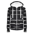 thumbnail image 2 of Gifts Sweatshirt Coats for Women Womens Sweatshirts Coats Winter Lightweight Long Sleeve Open Front Zipper Outwear Fashion Striped Print Drawstring Hooded Outwear with Pocket, 2 of 3