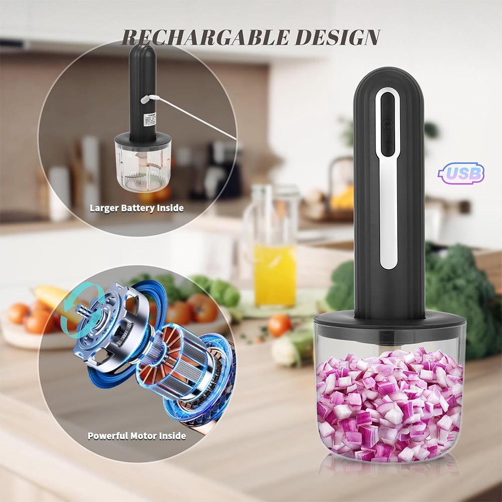Wireless Electric Food Processor 4 Cup Electric Food Chopper For Meat Onions vegetables Garlic Baby Food Chopper Blender